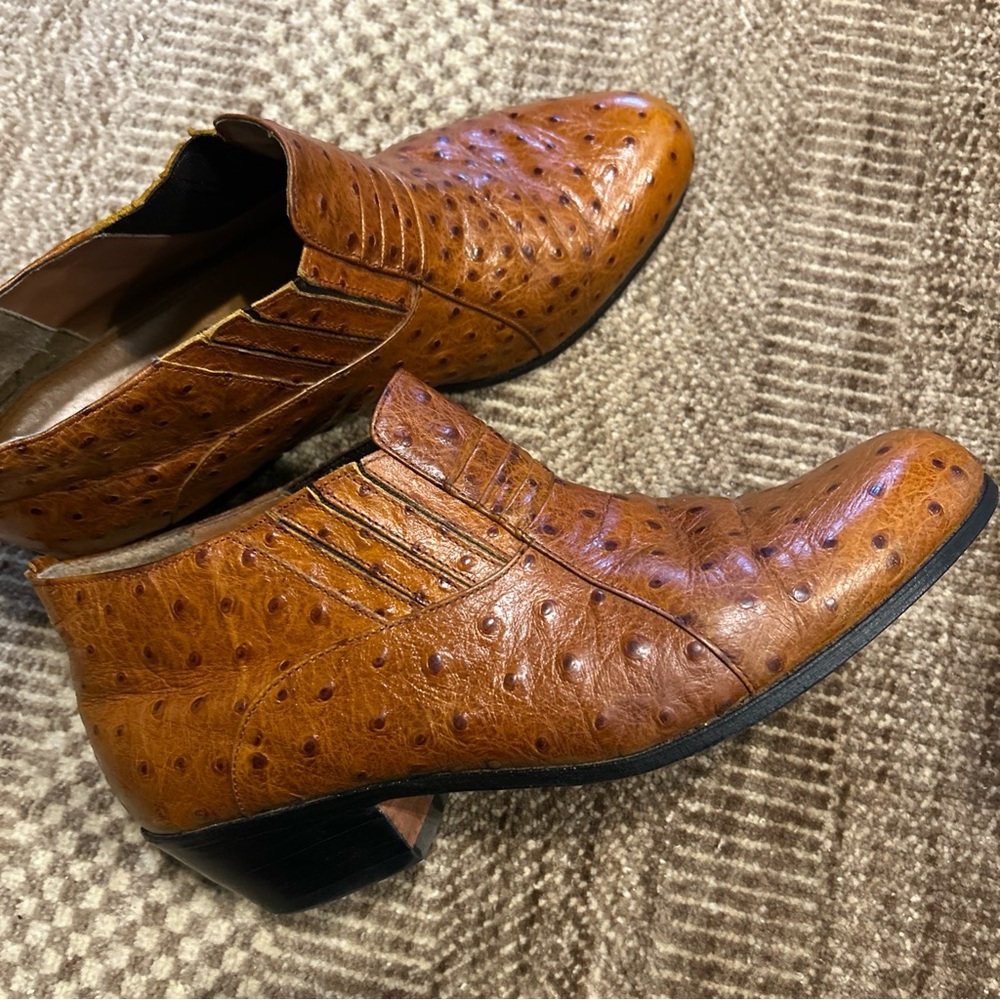 Giorgio Brutini Private Collection Brown Ostrich Loafer 12M - Picture 2 of 9